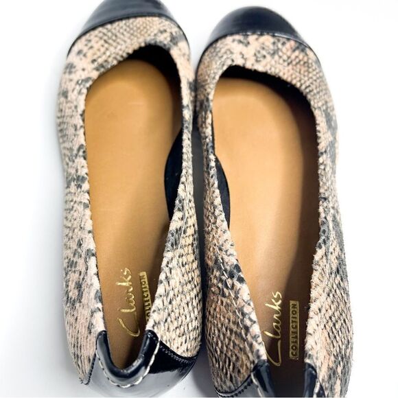🍋 Clarks • NWOT Women’s Atomic Haze Patent Leather Snake Print Flats Size 6.5US - Picture 6 of 8